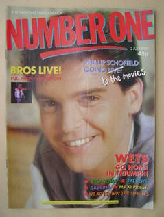 <!--1988-07-02-->NUMBER ONE Magazine - Phillip Schofield cover (2 July 1988