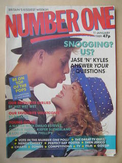 NUMBER ONE Magazine - Jason Donovan and Kylie Minogue cover (11 January 1989)