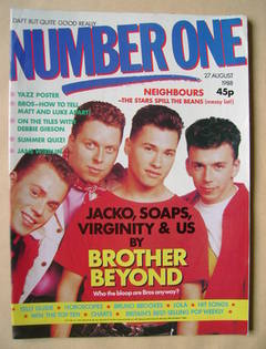 <!--1988-08-27-->NUMBER ONE Magazine - Brother Beyond cover (27 August 1988