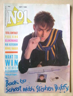 <!--1985-09-07-->No 1 Magazine - Stephen Duffy cover (7 September 1985)