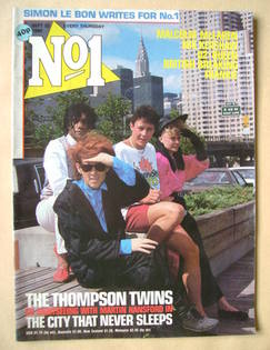 <!--1984-09-22-->No 1 Magazine - The Thompson Twins and Martin Hansford cov