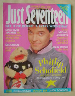 Just Seventeen magazine - 8 March 1989 - Phillip Schofield cover