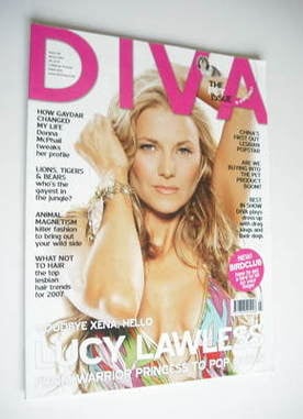 Diva magazine - Lucy Lawless cover (March 2007 - Issue 130)