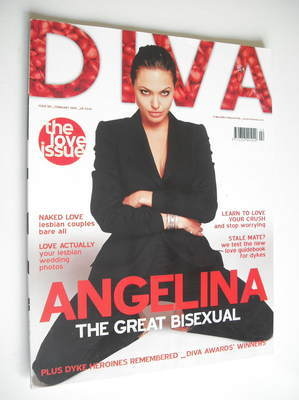 Diva magazine - Angelina Jolie cover (February 2005 - Issue 105)