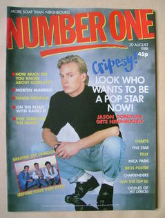 <!--1988-08-20-->NUMBER ONE Magazine - Jason Donovan cover (20 August 1988)