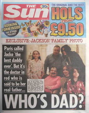 The Sun newspaper - Michael Jackson cover (9 July 2009)