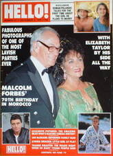 Hello! magazine - Elizabeth Taylor and Malcolm Forbes cover (2 September 1989 - Issue 67)