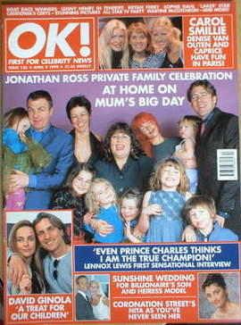 OK! magazine - Martha Ross and family cover (9 April 1999 - Issue 156)