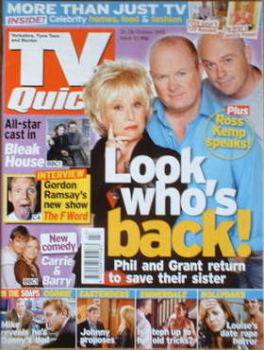 TV Quick magazine - Barbara Windsor, Steve McFadden and Ross Kemp cover (22-28 October 2005)