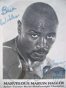 Marvelous Marvin Hagler autograph