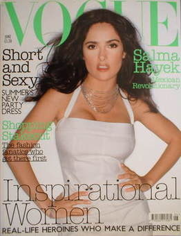 British Vogue magazine - June 2003 - Salma Hayek cover