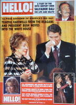 <!--1989-02-04-->Hello! magazine - Ronald Reagan and Nancy cover (4 Februar