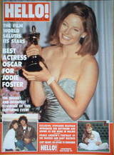 <!--1989-04-08-->Hello! magazine - Jodie Foster cover (8 April 1989 - Issue