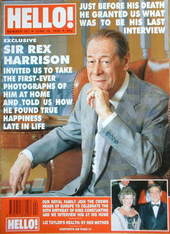 Hello! magazine - Sir Rex Harrison cover (16 June 1990 - Issue 107)