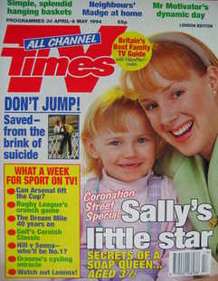 TV Times magazine - Emma Collinge and Sally Whittaker cover (30 April - 6 May 1994)