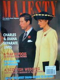 Majesty magazine - Prince Charles and Princess Diana cover (January 1993 - Volume 14 No 1)