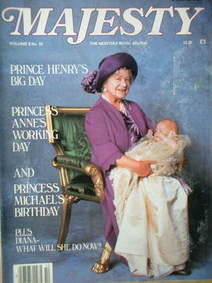 <!--1985-02-->Majesty magazine - The Queen Mother and Prince Harry cover (F