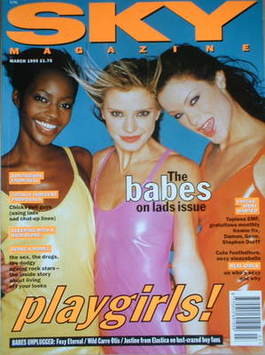 <!--1995-03-->Sky magazine - Carolyn Murphy, Karen Ferrari and Kiara cover 