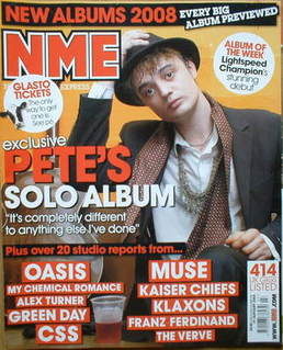 NME magazine - Pete Doherty cover (19 January 2008)