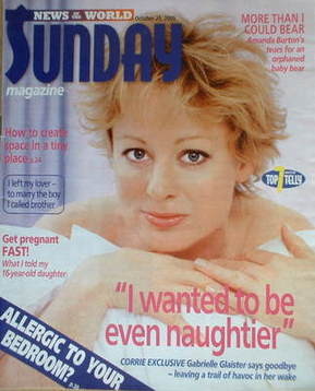 <!--2000-10-29-->Sunday magazine - 29 October 2000 - Gabrielle Glaister cov