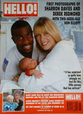 Hello! magazine - Sharron Davies and Derek Redmond cover (20 November 1993 - Issue 280)