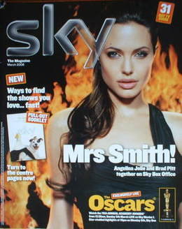 Sky TV magazine - March 2006 - Angelina Jolie cover