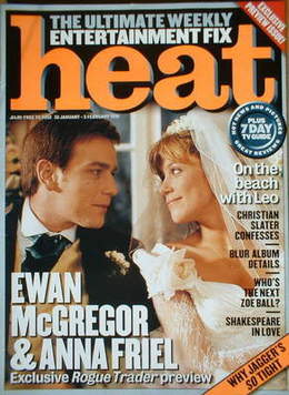 Heat magazine - Ewan McGregor and Anna Friel cover (30 January-5 February 1999 - Preview Issue)