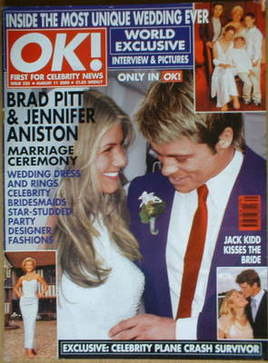<!--2000-08-11-->OK! magazine - Brad Pitt and Jennifer Aniston wedding cove