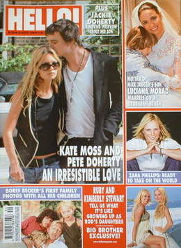 Hello! magazine - Kate Moss and Pete Doherty cover (29 August 2006 - Issue 933)