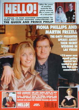 Hello! magazine - Fiona Phillips and Martin Frizell cover (22 November 1997 - Issue 485)
