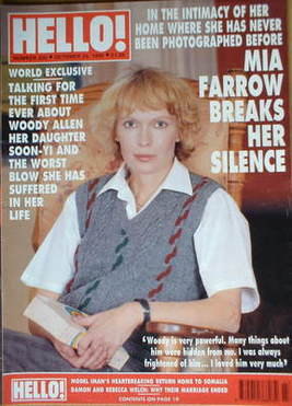 Hello! magazine - Mia Farrow cover (24 October 1992 - Issue 225)