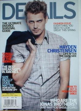 Details magazine - March 2008 - Hayden Christensen cover