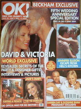 OK! magazine - David Beckham and Victoria Beckham cover (8 June 2004 - Issue 421)