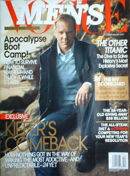 US Men's Vogue magazine - December 2008/January 2009 - Kiefer Sutherland cover