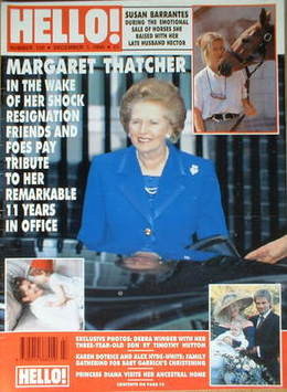 Hello! magazine - Margaret Thatcher cover (1 December 1990 - Issue 130)