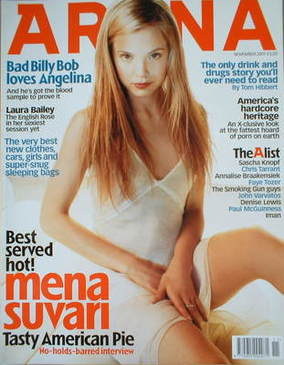 <!--2001-11-->Arena magazine - November 2001 - Mena Suvari cover