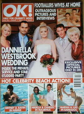 <!--2002-01-17-->OK! magazine - Danniella Westbrook wedding cover (17 Janua