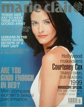 British Marie Claire magazine - January 1999 - Courteney Cox cover