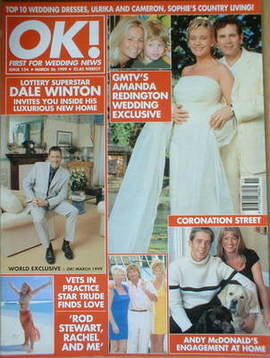 OK! magazine - Amanda Redington wedding cover (26 March 1999 - Issue 154)