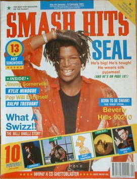 Smash Hits magazine - Seal cover (23 January-5 February 1991)