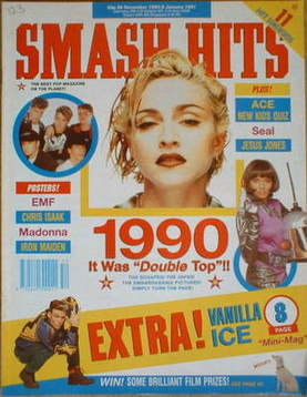 Smash Hits magazine - Madonna cover (26 December 1990-8 January 1991)