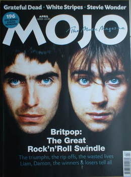 MOJO magazine - Liam Gallagher and Damon Albarn cover (April 2003 - Issue 113)