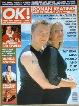 OK! magazine - Ronan Keating and wife Yvonne cover (11 December 1998 - Issue 140)