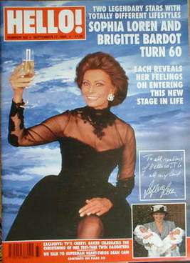 Hello! magazine - Sophia Loren cover (17 September 1994 - Issue 322)