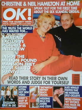 <!--2001-09-14-->OK! magazine - Christine Hamilton and Neil Hamilton cover 