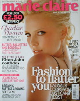 British Marie Claire magazine - November 2004 - Charlize Theron cover