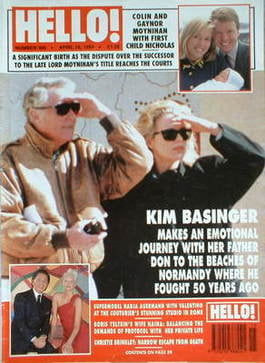 Hello! magazine - Kim Basinger cover (16 April 1994 - Issue 300)