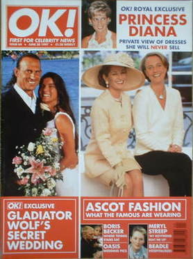 OK! magazine - Ascot Fashion / Wolf wedding cover (20 June 1997 - Issue 64)
