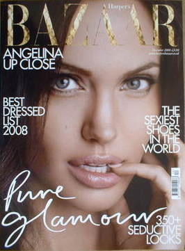 Harper's Bazaar magazine - December 2008 - Angelina Jolie cover