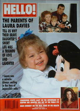 Hello! magazine - Laura Davies cover (27 November 1993 - Issue 281)
